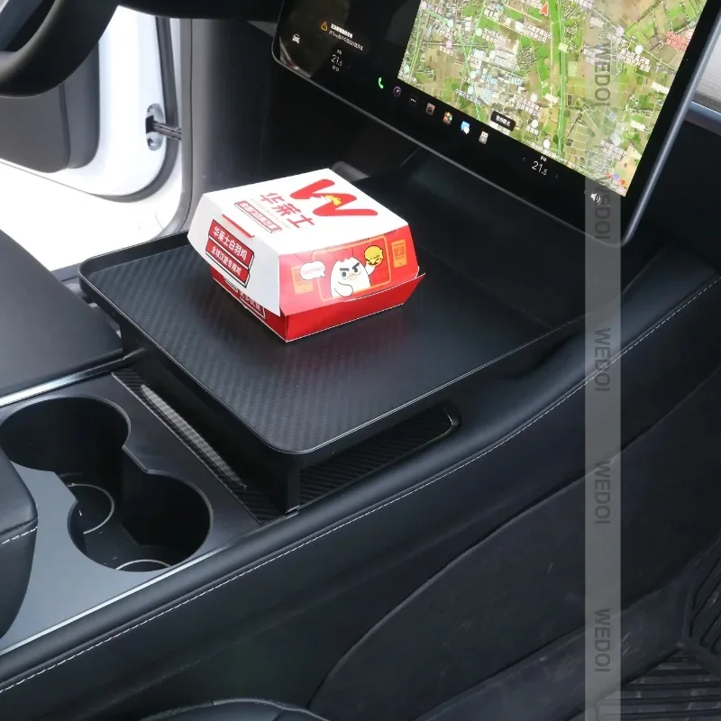 New Design for  Model 3 Y Car Central Control Dining Plate Multi-function High Quality Storage Save Space Convenient Acces