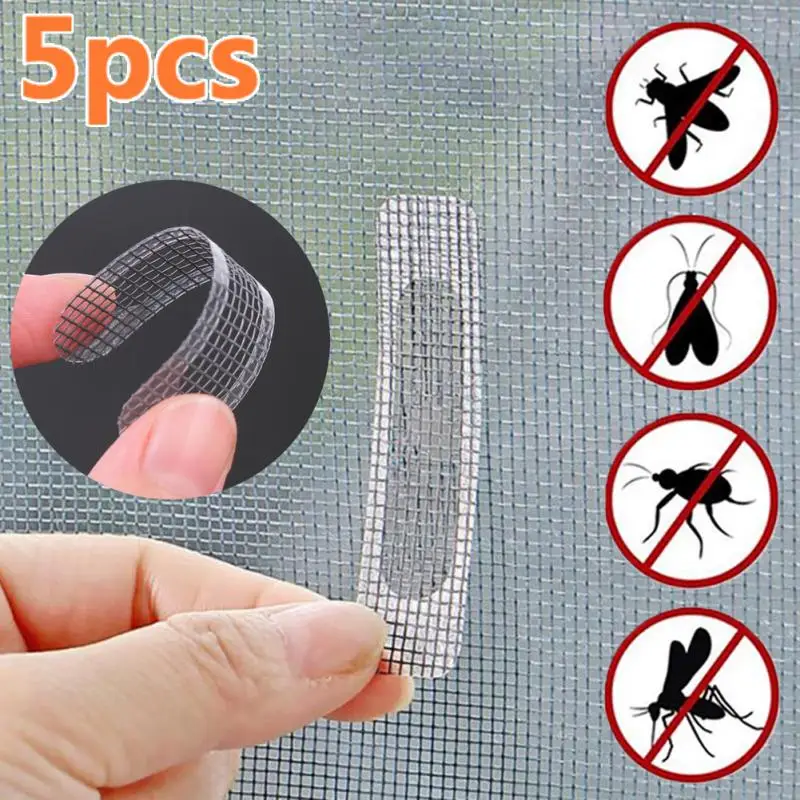 5pcs/sheet Window Screen Patch Exhaust Grille Window Door Drainage Hole Anti-mosquito Paste Mesh Screen Invisible Repair Subsidy