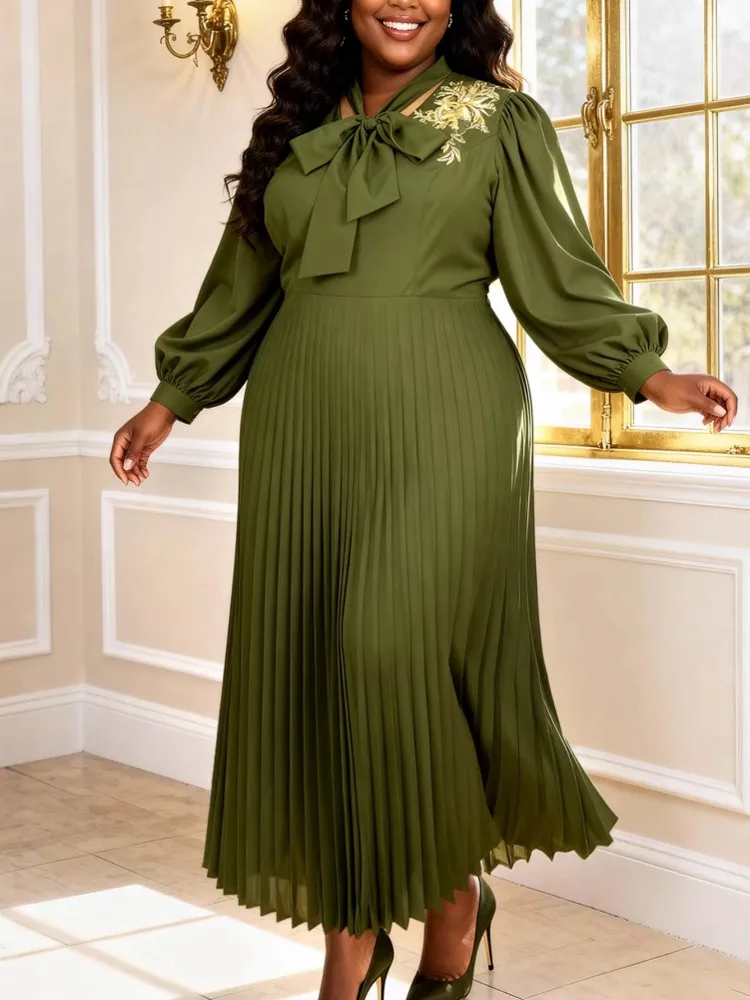 

Африканские платья для женщин, элегантное плиссированное платье макси с длинными рукавами, традиционная африканская одежда для женщин, Fairy Dreaes