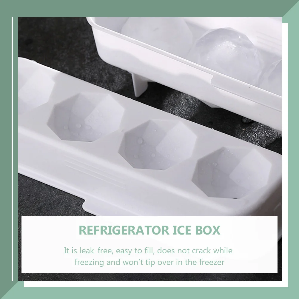 

2pcs Ice Tray Cube Mold for Large Maker Plastic Container White Freezer Storage
