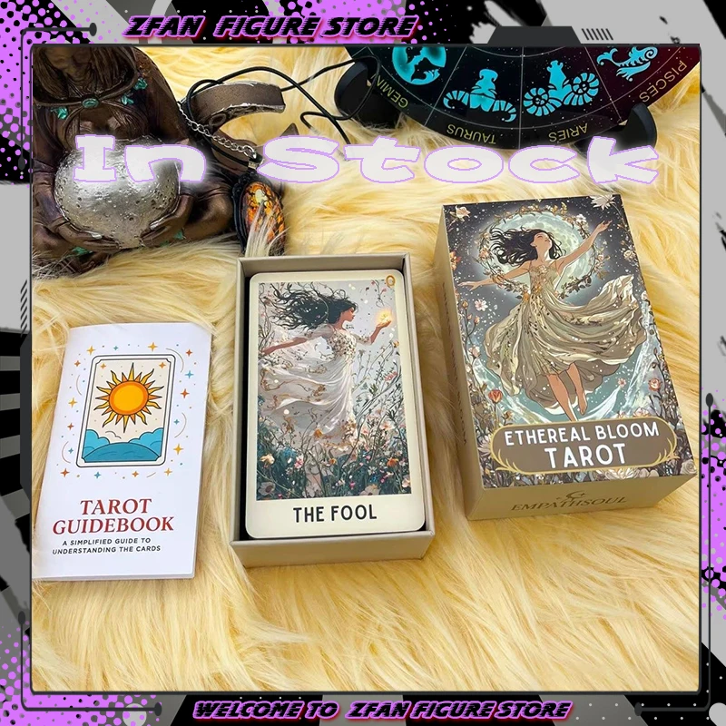 

NEW 78 Pieces Ethereal Bloom Tarot Cards Deck Trust Flower Theme With Paper Instructions Collection Cards Toys Birthday Gifts