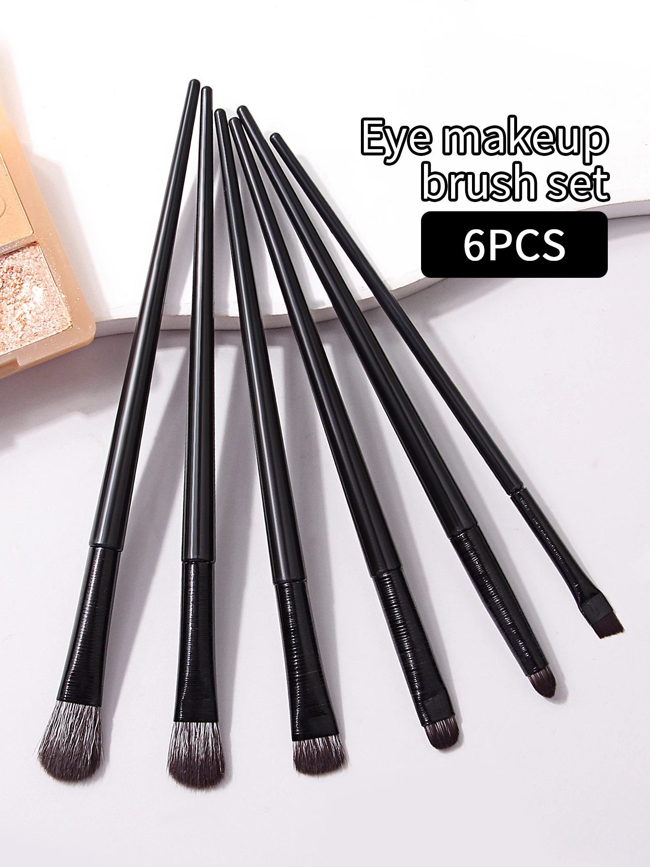 Ensemble de pinceaux de maquillage pour les yeux, pinceaux pour fard à paupières, pinceaux pour eye-liner, pinceaux à sourcils, outils de maquillage professionnels de qualité artiste, 6 pièces
