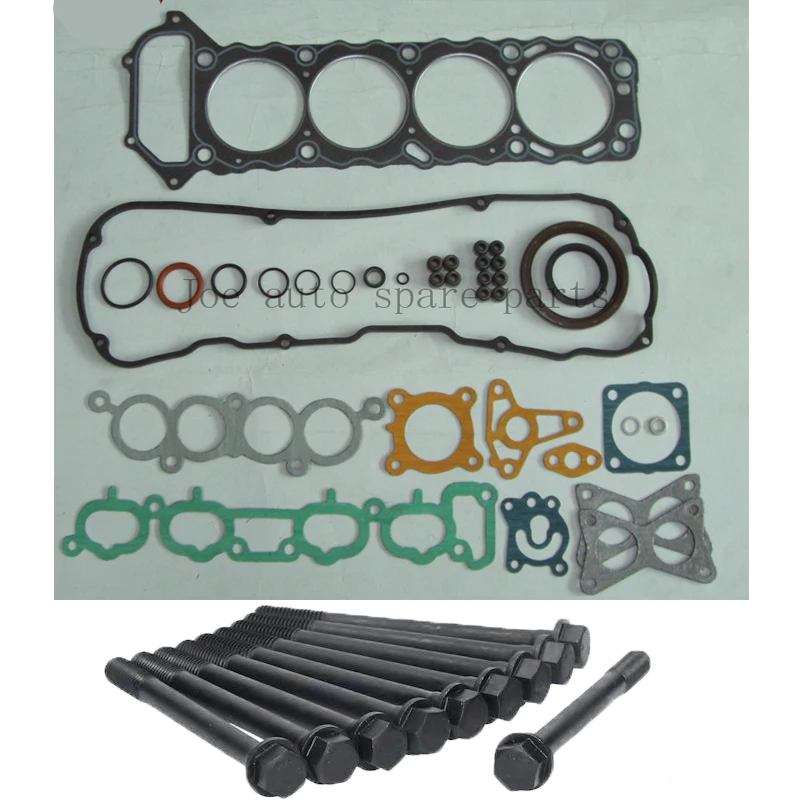 

KA24E KA24-E Engine complete Full gasket set kit cylinder head bolt nuts for Nissan Liberity Terrano Navara Fontier 2389cc 2.4L