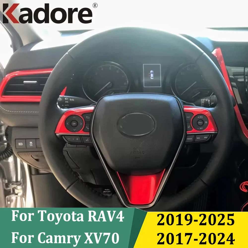 

For Toyota RAV4 RAV 4 2019-2025 & Camry XV70 2017-2024 Car Steering Wheel Protective Cover Trim Sticker Interior Accessories