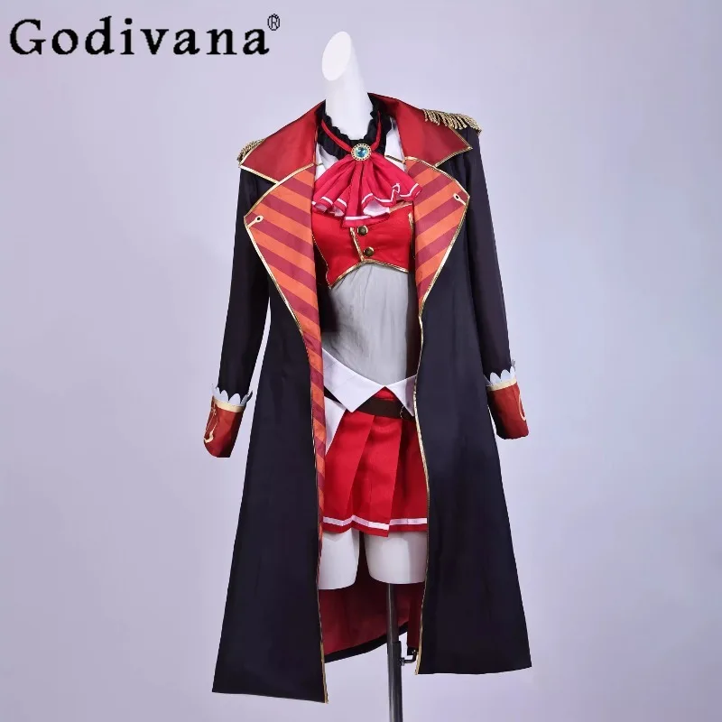 コスプレ衣装フルセット制服アニメ女性 VTuber ホロライブ Houshou マリンスカートスーツ女の子キャプテンコスプレ衣装