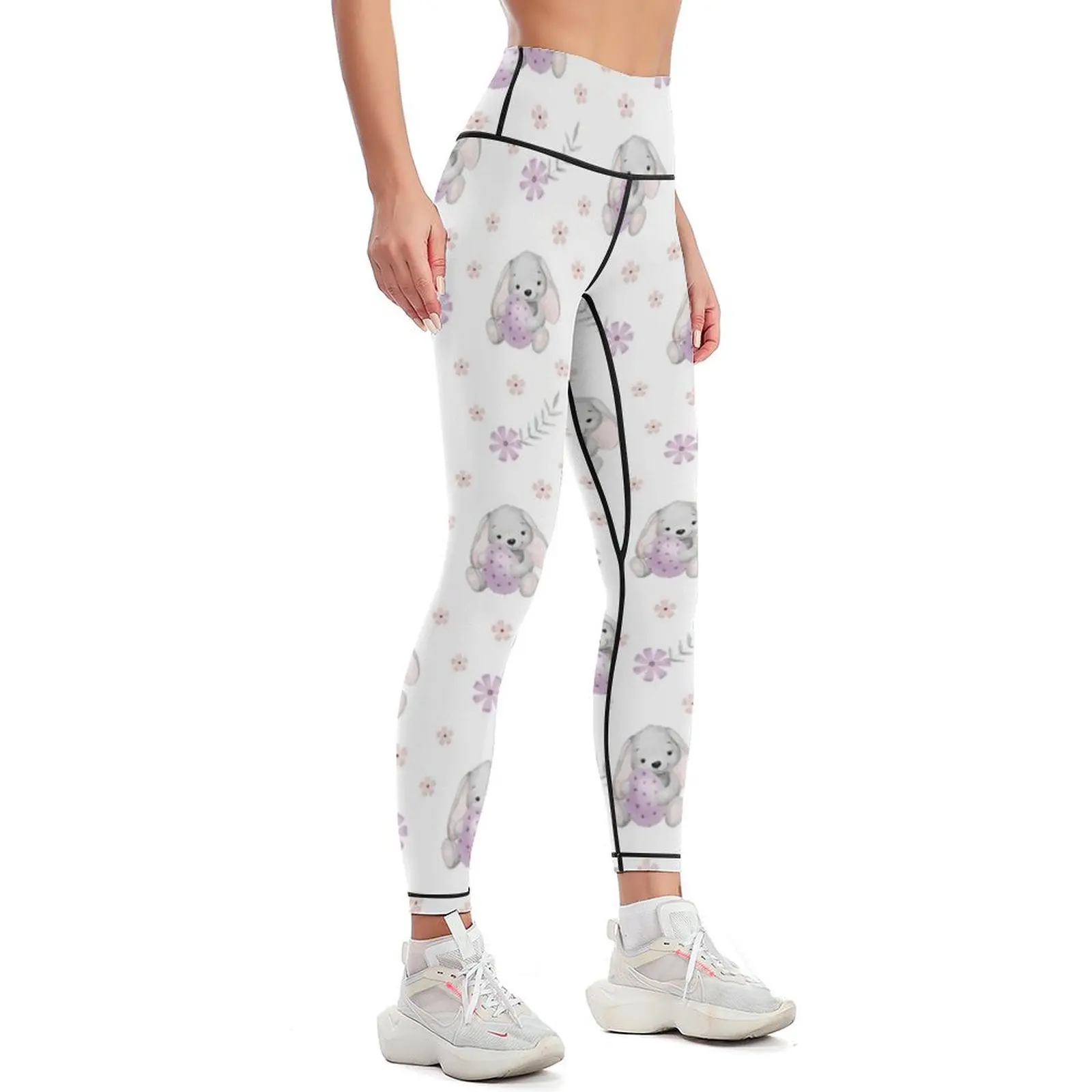 Easter Bunny Purple Eggs - mugs, Leggings joggers for exercise clothing for sport set Womens Leggings