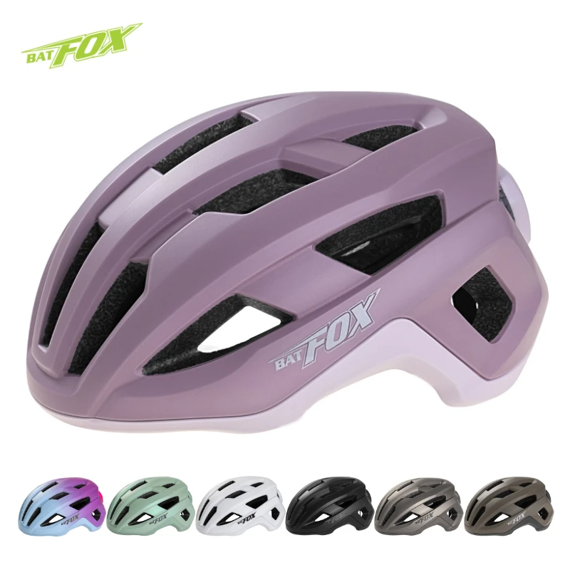 BATFOX دراجة خوذة النساء الرجال خفيفة التهوية قبعة أمان الجبلية الطريق خوذة الدراجة البخارية الراحة بطانة ركوب الرياضة الدراجات خوذة
