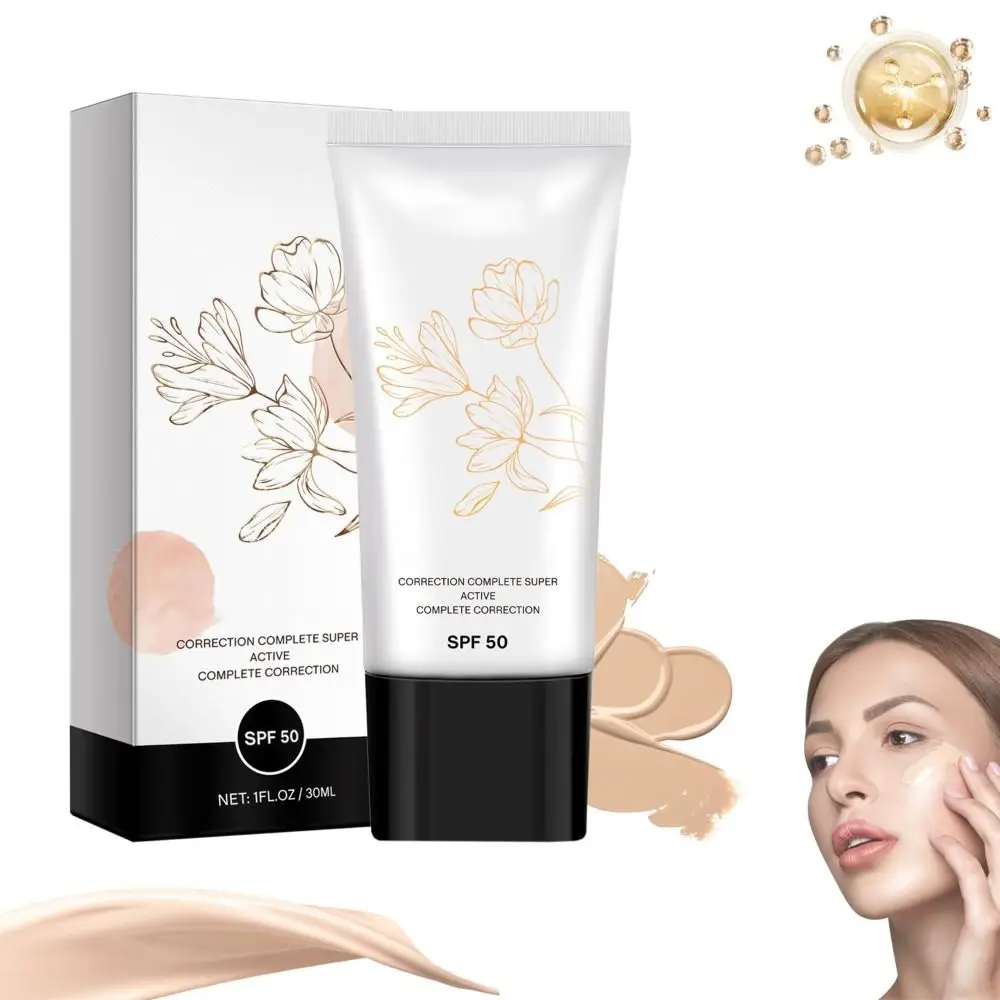 Crema CC coreana con SPF 50 que cambia de color, correctora de color, de cobertura total, unifica el tono de la piel y se autoajusta.