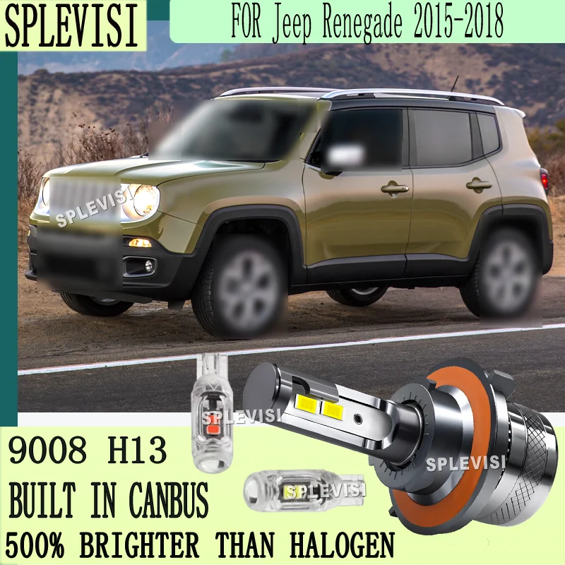 

20000LM Anti-flicker Improve Night Driving Safety in Rain/Fog LED 9008 H13 Headlight for Jeep Renegade 2015 2016 2017 2018