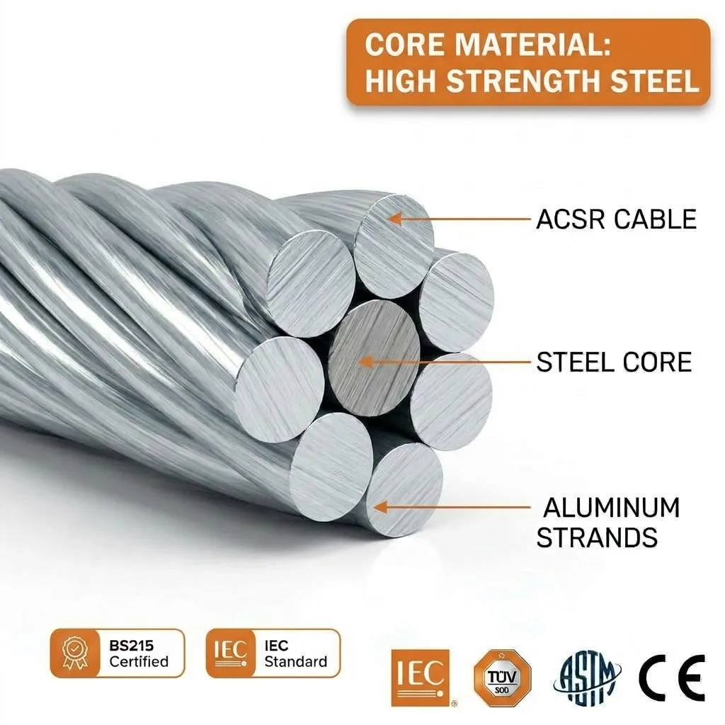 Wolf ACSR-Rabbit High Voltage Anti-Corrosion Bare Overhead Conductor 10kV-36kV High Tensile Factory Direct Supply