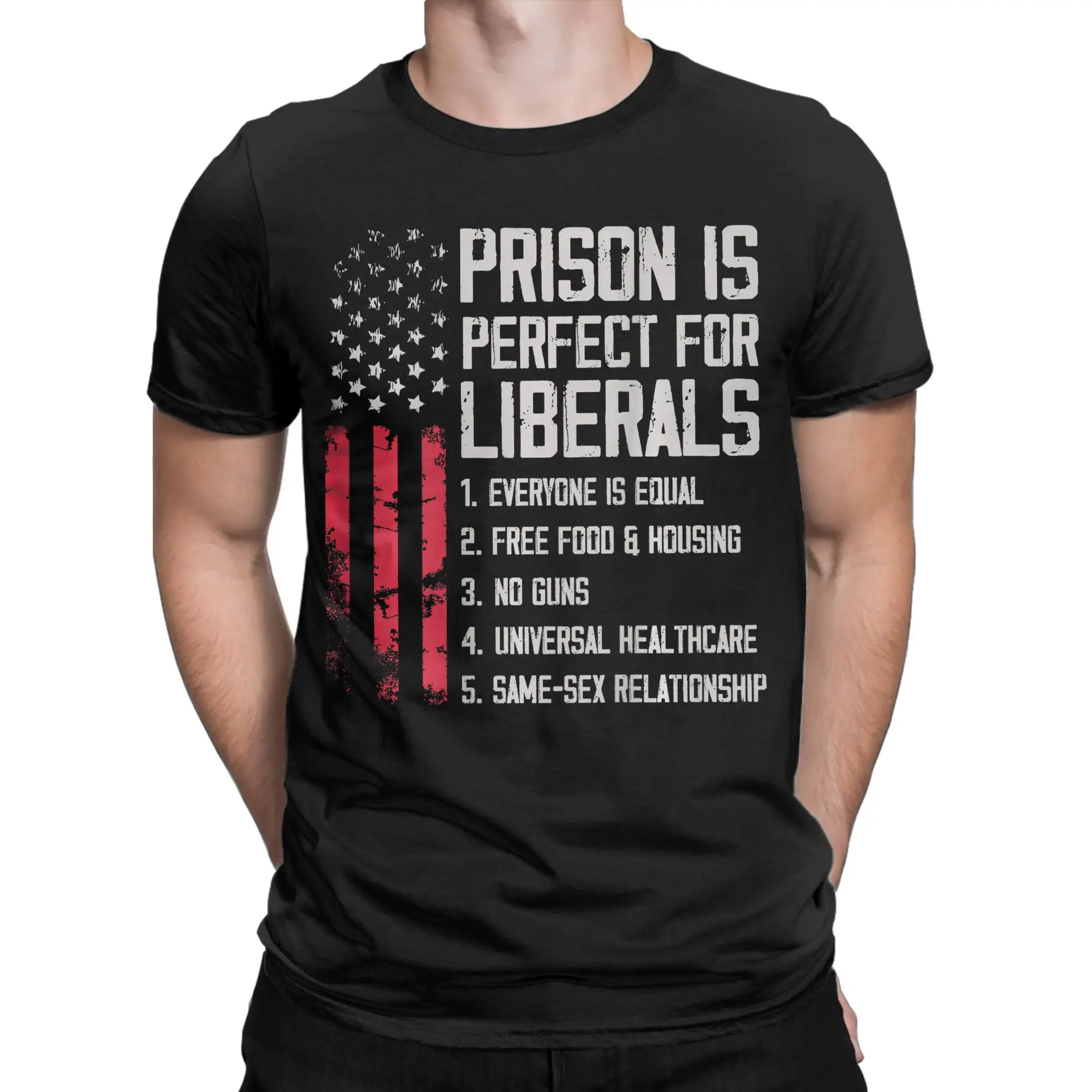 Casual T-Shirt Beach Prison is Perfect for Liberals Fashion T Shirts for Mens Y2K Basic Print Short Sleeve Top Tees