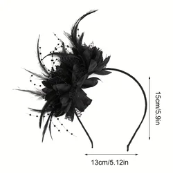 1pc Fascinator Hats For Women Feather Headband Kentucky Headpiece Gatsby Derby Hat For Cocktail Wedding Tea Party