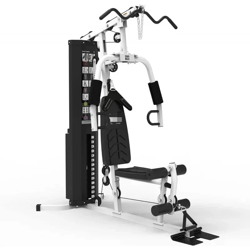 

YY2CMarcy MWM-7454 Stack Weight Multifunctional Home Gym Workout Station with Pulley,Arm,and Leg Developer for Full Body Fitness