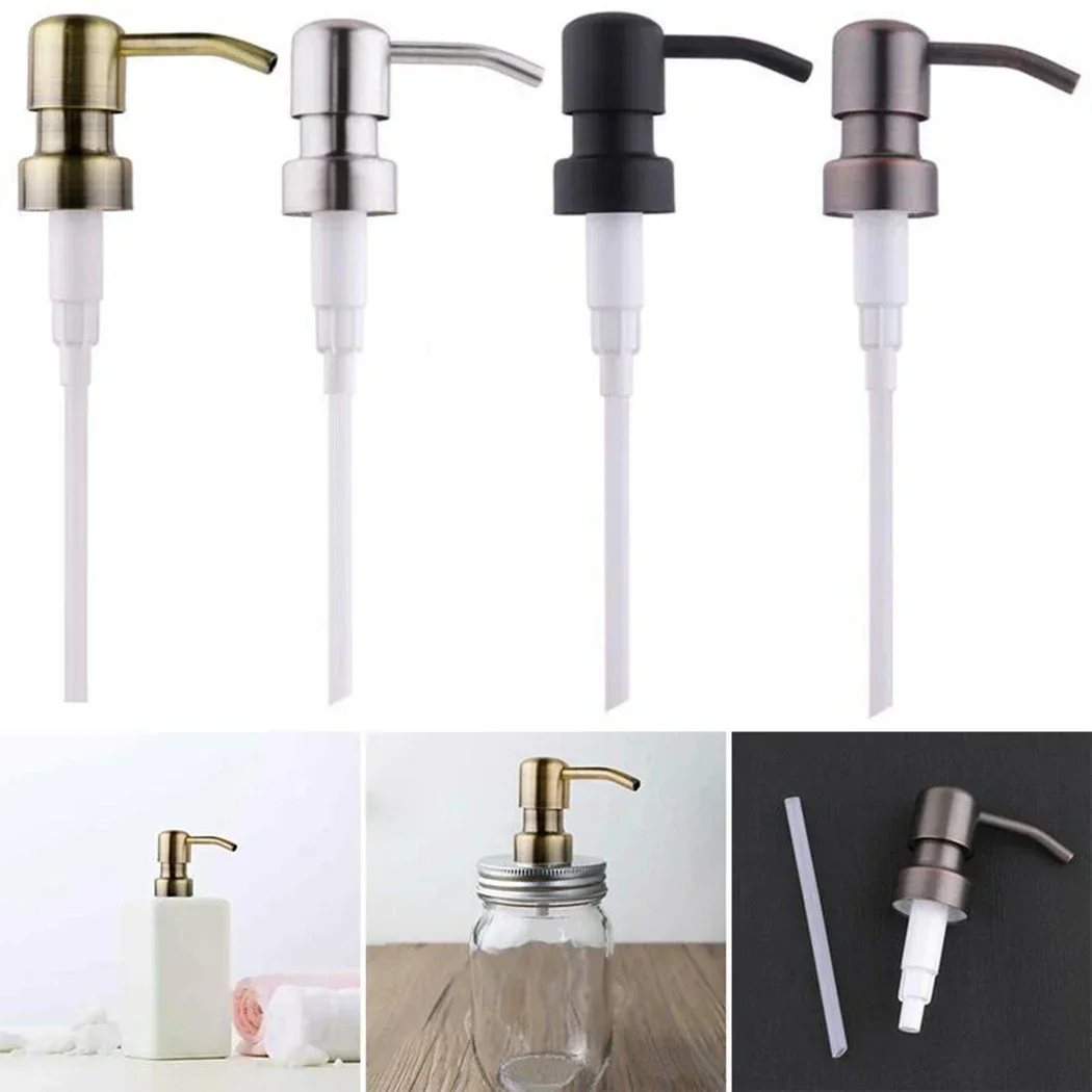 Metal DIY Soap Pump Liquid Lotion Dispenser  Replacement Head Jar Tube For  Jars Shampoo Bottle Accessories For Bathroom