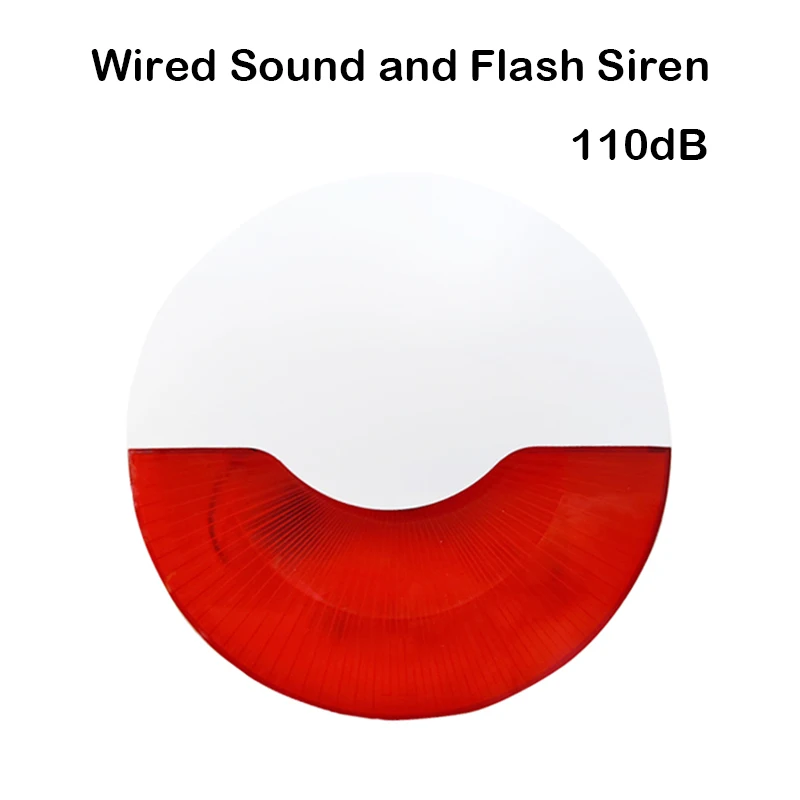 Wired Sound and Flash Siren Alarm Prompt Alert Security Protection for All Wired Alarm Panel