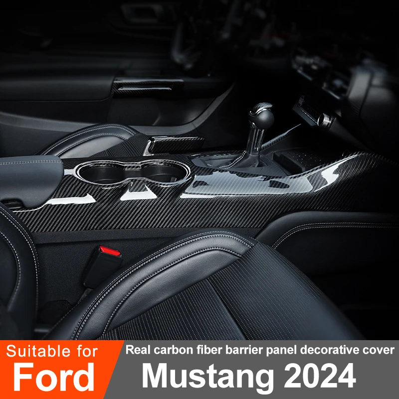 

For Ford Mustang 2024 Carbon Fiber Center Control Panel Decorative Sticker Protective Cover Interior Modification Accessories