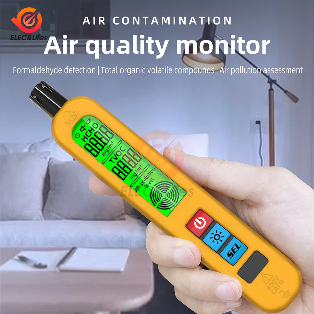 كاشف جودة الهواء المحمول ، G2 ، التنبيه التلقائي ، الفورمالديهايد ، HCHO ، TVOC ، شاشة LCD ، قابلة لإعادة الشحن ، المنزل ، المكتب ، الكشف ، جديد