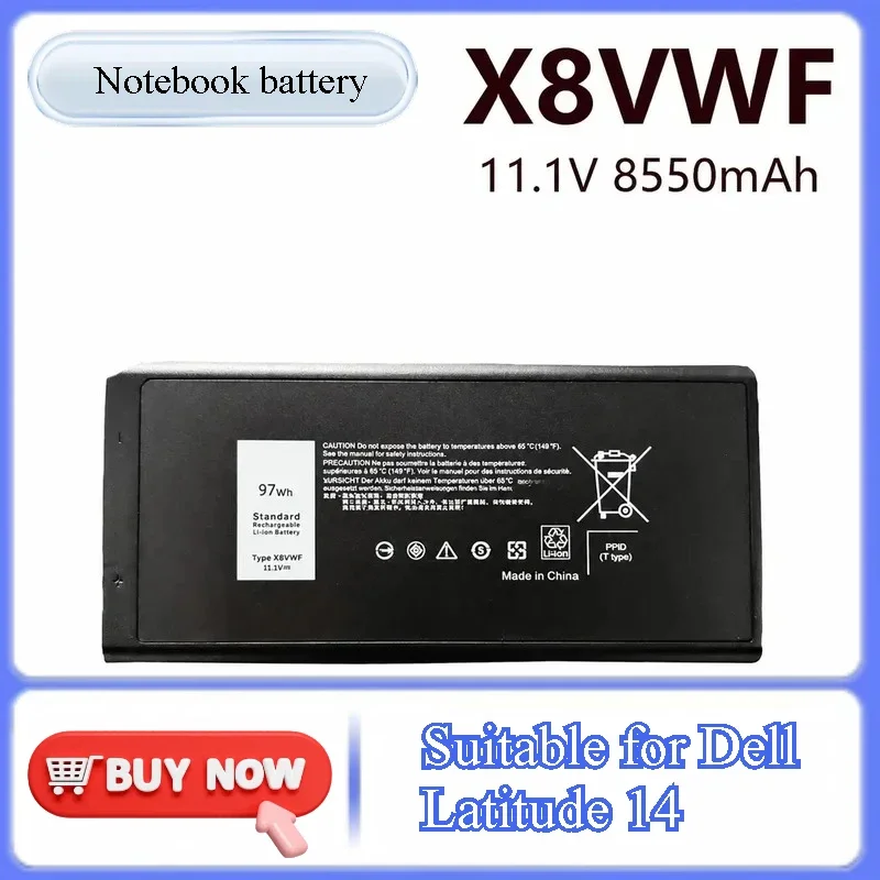 for Latitude 14 5404 5414 7414 Laptop Battery 4XKN5 X8VWF Replacement High Capacity Rechargeable Li-ion Power Supply