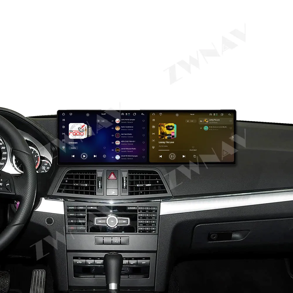 Dual screen 9.1” For Mercedes-Benz E2-door coupe W212 2012-2014 Android 15 auto GPS navigation carplay multimedia player radio