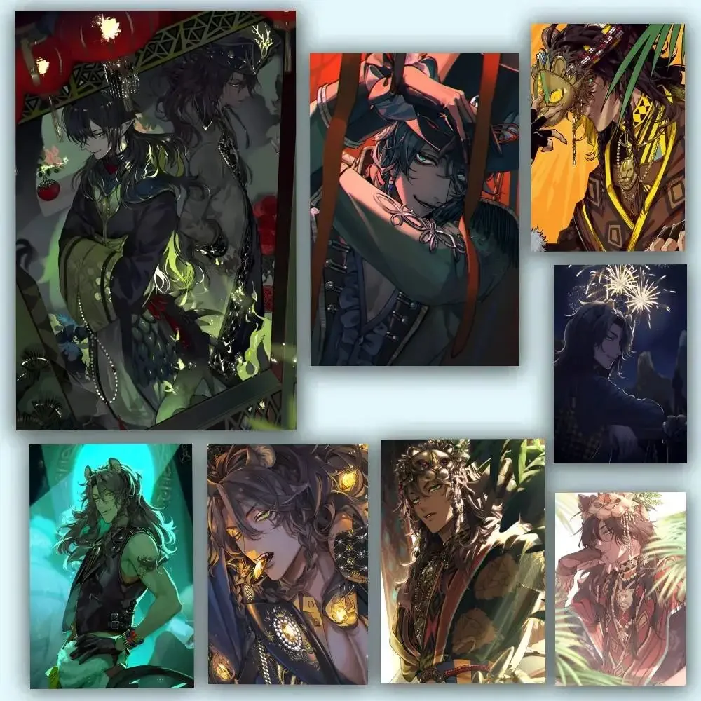 Pósteres autoadhesivos impermeables de Game Anime T-Twisted Wonderland Leona Kingscholar, ideales para decoración de sala de estar, dormitorio y Bar