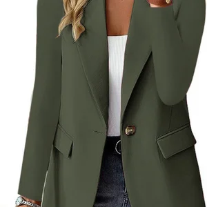 Günlük ceketler, kadın blazer, sarı v yaka, rahat ceket, hafif takım elbise ceketi En iyi 10 satış, blazer ceket, yakasız kadın-no. 8