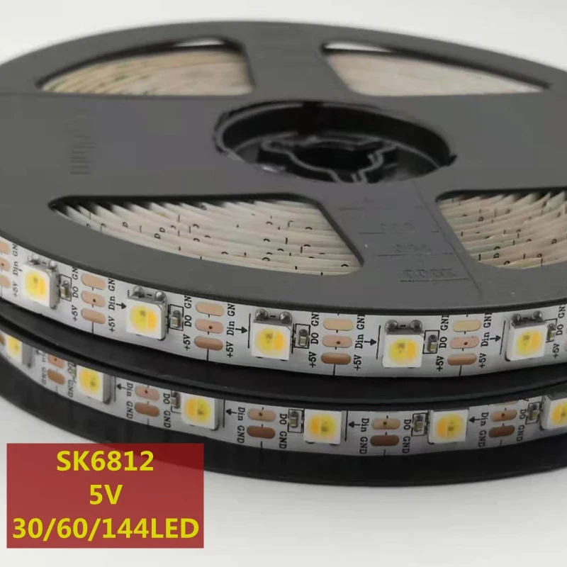 SK6812 DC5V RGBW (Similar WS2812B) 4 In 1 30/60/144 Leds/Pixels/m Individual Addressable Led Strip CW NW WW IP30/65/67