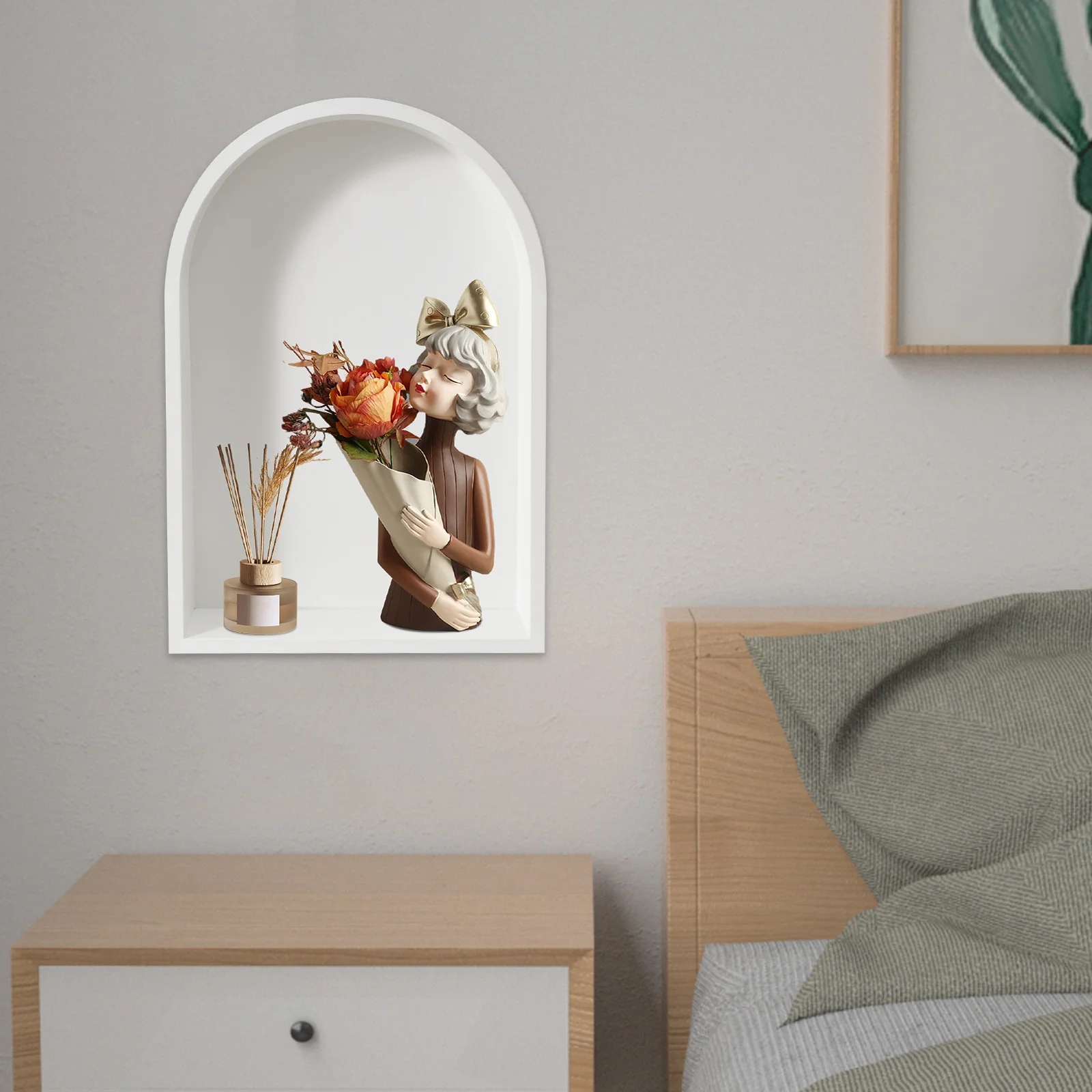 

Stainless Steel Shower Niche,Bathtub Wall Niche, Recessed Shower Storage, No Tile Needed Arched Wall Niche for Bathroom Storage