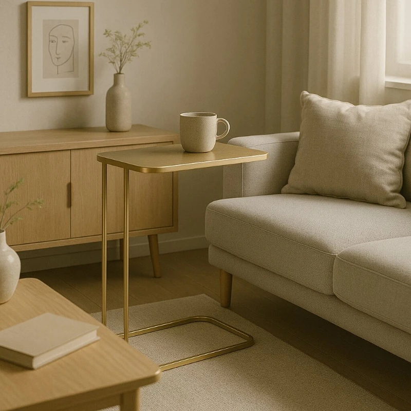 

Modern Minimalist Metal Sofa Side Table Nordic Small Square Designer Bedside Desk Home Office Mini Coffee Table