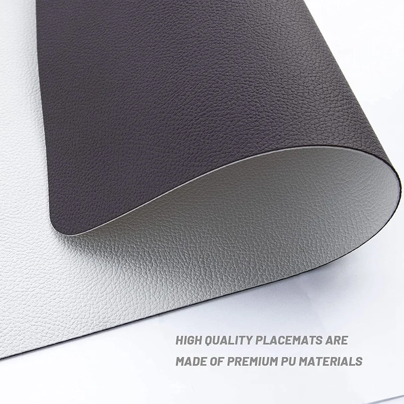 Placemats Leather And Coasters, Double-Sided Placemats Washable Non-Slip PU Glass Coasters Place Mats