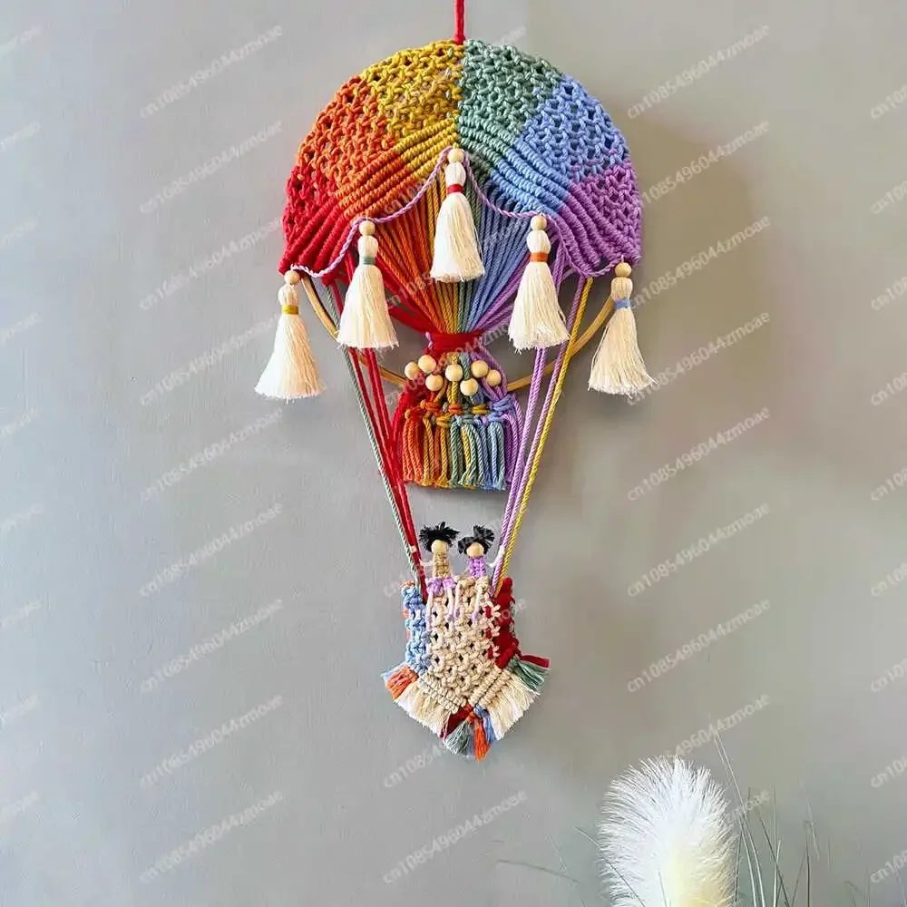 

Wall Decoration Hot Air Balloon Tapestry Bohemian Girl Heart Children's Room Bed and Breakfast room wall decoration Door Pendant