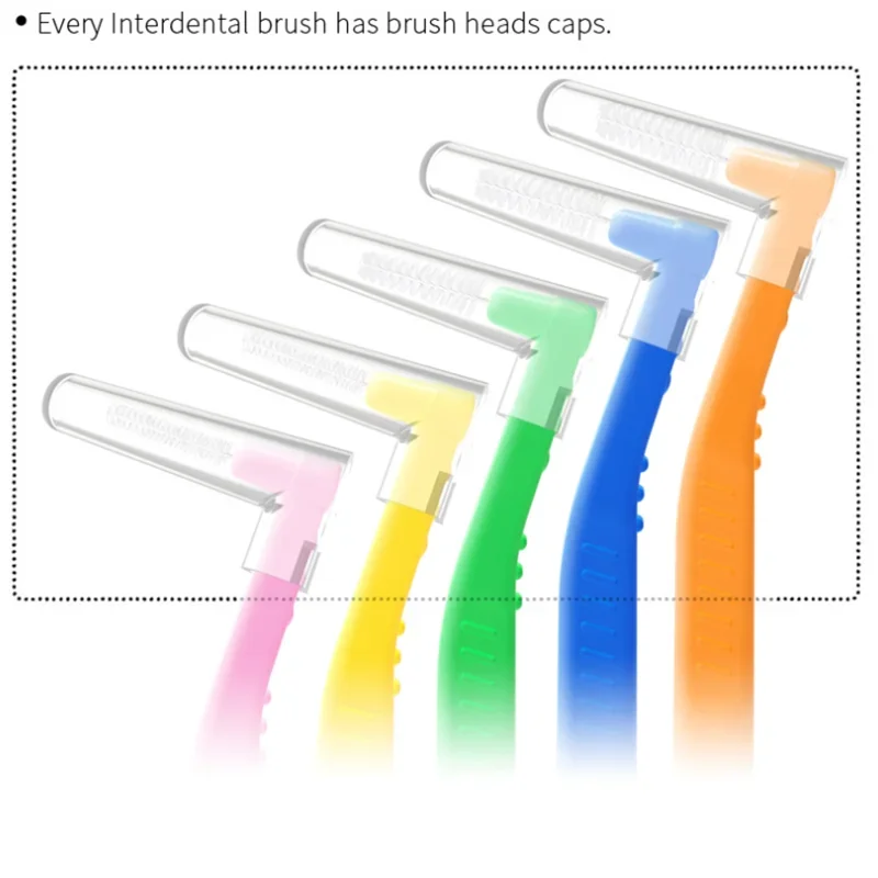 20 PCs Interdental Brush Curved Interdental Brush Cleaning Tooth Socket Toothbrush Correction Tooth Gap Cleaning Brush