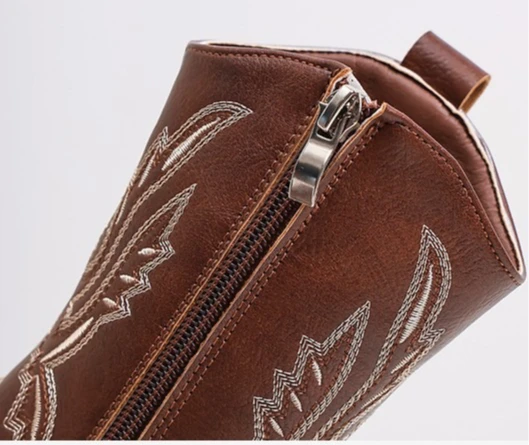 2026 Children's PU Leather Shoes Classic Western Cowboy Embroidery Girls Long Boots Kids Autumn Soft Sole Retro Princess Boots