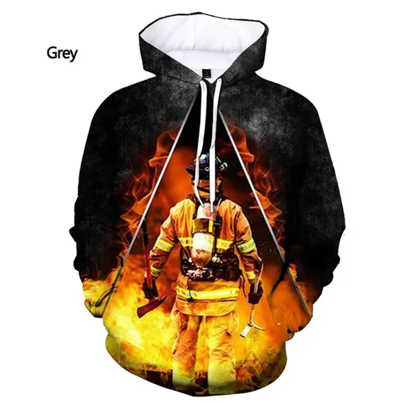 

Fashion Fireman's 3D-printed Pop Hoodie For Men Kid Cool Streetwear Sport Pullovers Women Vintage Sweatshirt Hoodie In Boy Teens