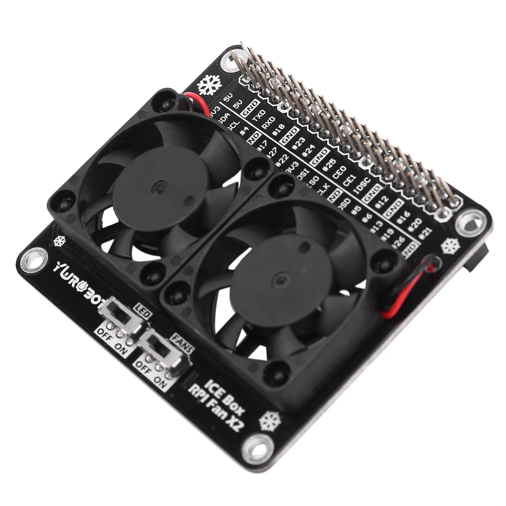 Voor Raspberry Pi 4 Model B Gpio Extenstion Board Koelventilator Met Led Light Dual Fan Module Voor Raspberry Pi 4b/3b +/3b