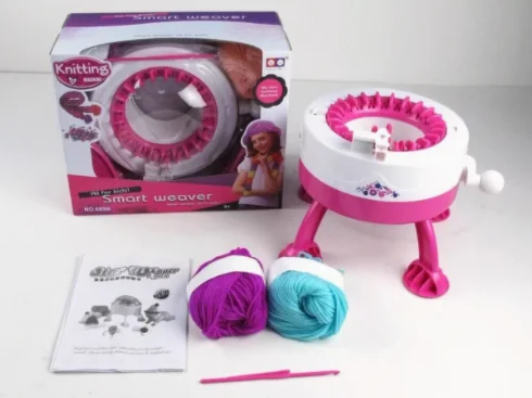 [面白い] 織機夢子供 DIY 編み物ウールマシンペンギンスマートウィーバー 2 木製レンズ教育学習おもちゃ女の子ギフト