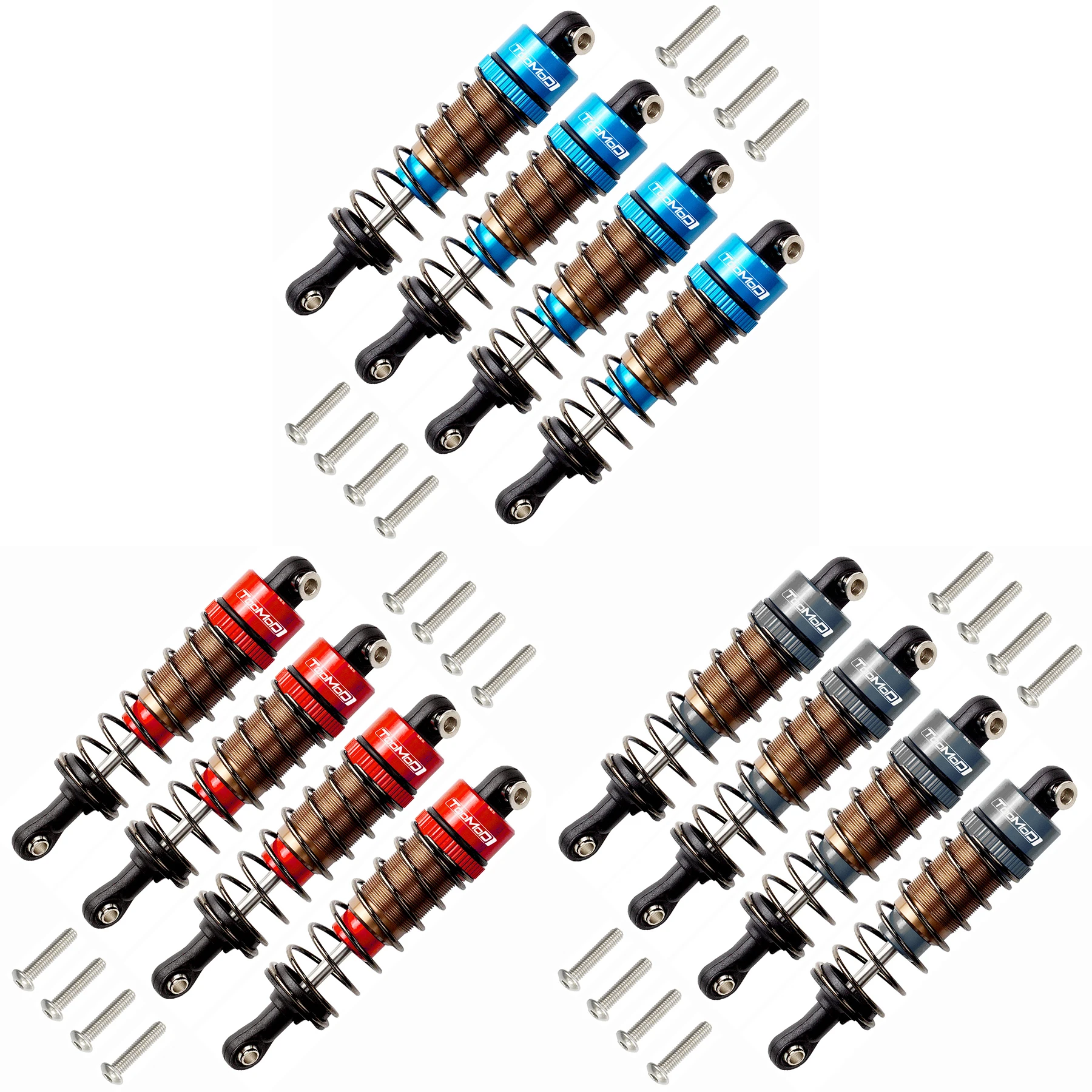 1/10 70mm RC Oil Filled Shock Absorbers Kit for Tamiya CC01 WR-02 Axial SCX10 D90 HPI HSP 1/10 Crawler Car Buggy Car Upgrades