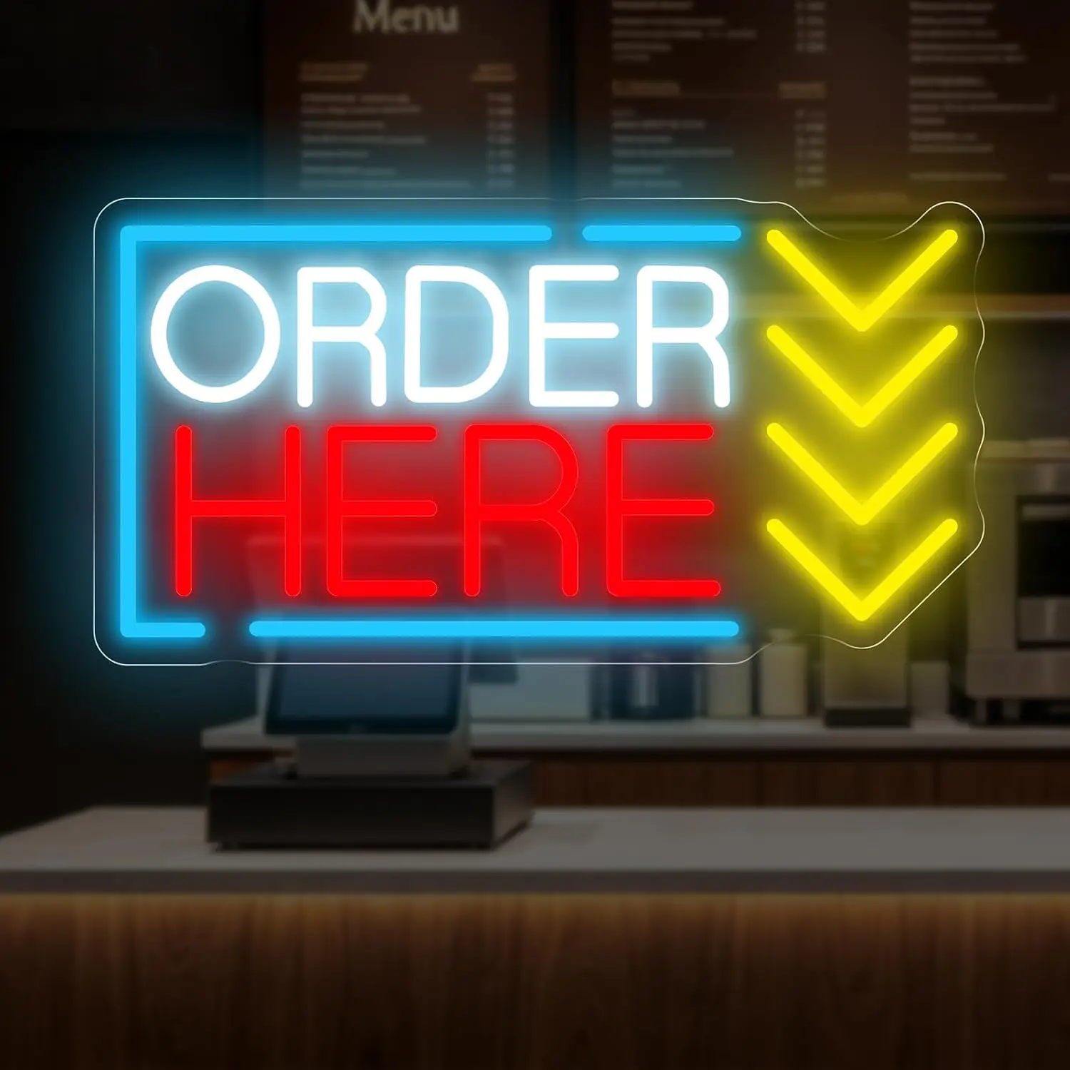 Commandez ici : Enseigne néon LED alimentée par USB pour la décoration de cafés, restaurants, bars, animaleries, ou comme éclairage mural artistique professionnel.