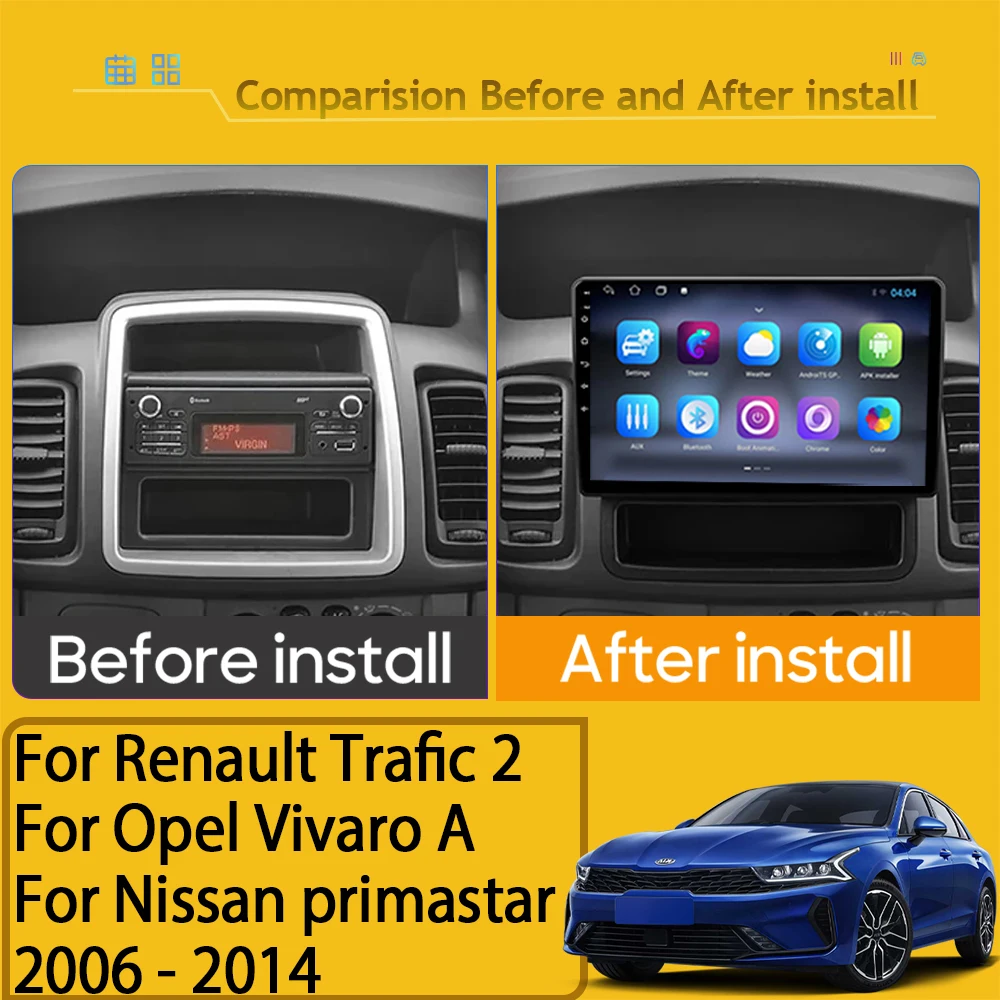 Auto Radio Android For Renault Trafic 2 For Opel Vivaro A For Nissan primastar 2006 - 2014 Navigation Video Car Screen Monitor