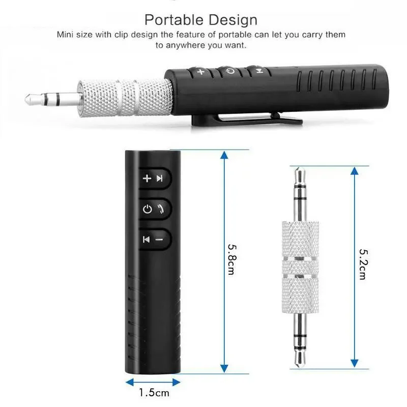 Wireless Bluetooth Compatible 5.0 Receiver Transmitter Adapter 3.5mm Jack For Car Music Audio Aux Headphone Reciever Handsfree