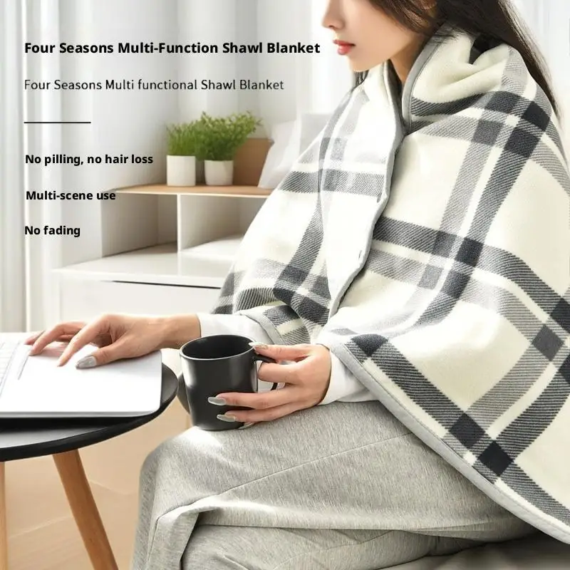 

Роскошное серое и белое сетчатое женское одеяло-шаль, модная теплая шаль из полиэфирного волокна, накидка из Китая, однотонная модная тенденция