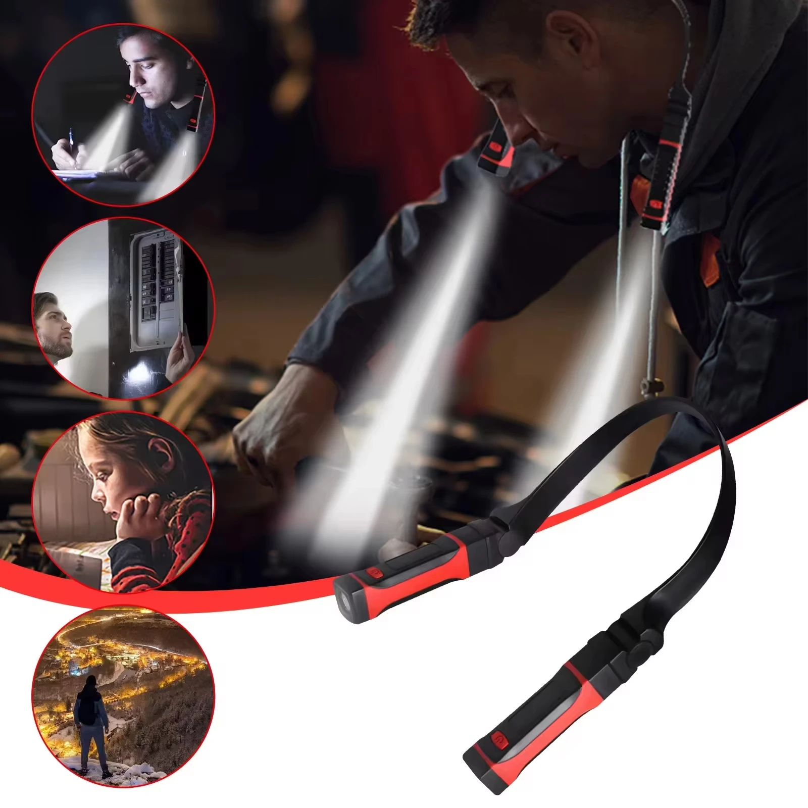 【セール中】2 モード車修理ランプ読書灯柔軟なハンズフリー LED USB 充電ネック読書ナイトライトポータブルランプ