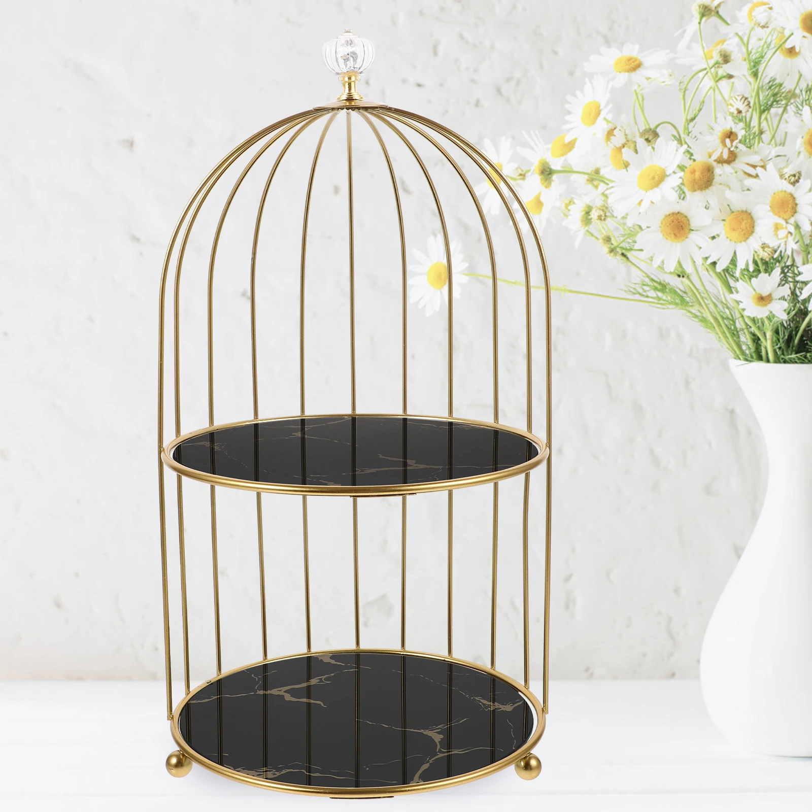 

Bird Cage Style Makeup Organizer Rack for Perfume Lipstick Cosmetics Shelf Bathroom Vanity Counter Display Holder
