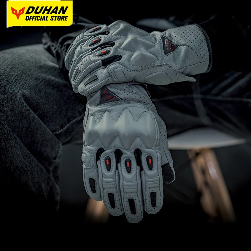 

DUHAN Motorcycle Gloves Summer Breathable Motorcycle Riding Gloves Anti Fall Sheepskin Moto Gloves For Men And Women