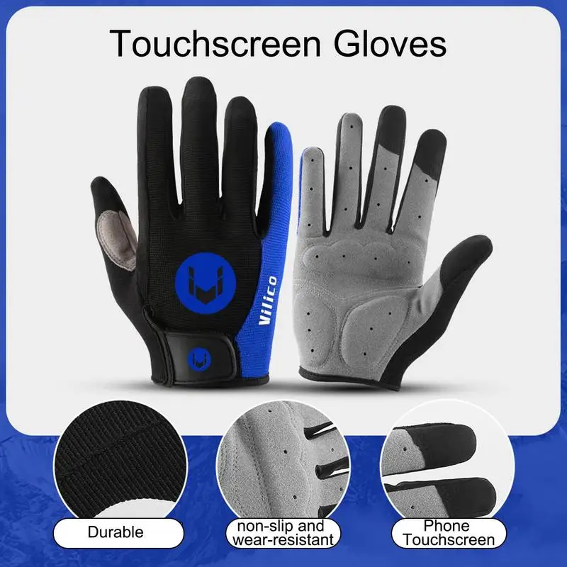 ﻿ 1 Pairs Of Bicycle Gloves Anti-skid Sun-proof High Temperature Resistance Mountain Bike Warm Keeping Touch Screen Riding Glove