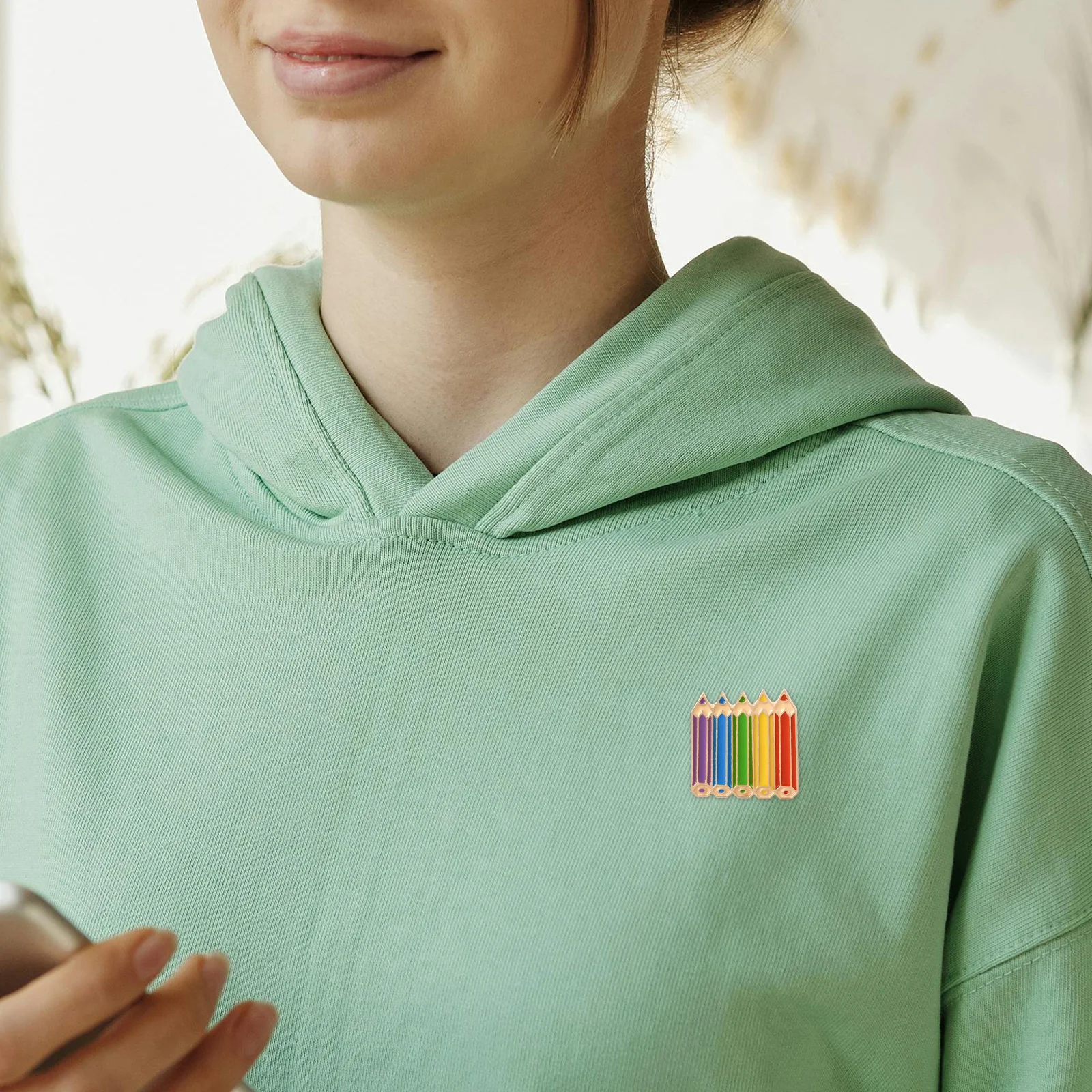 

6pcs Colored Pencil Brooch Cute Alloy Miniature Pins Fashion Jewelry Women Gifts Decorative Accessories Cartoon Pin Badge Lapel