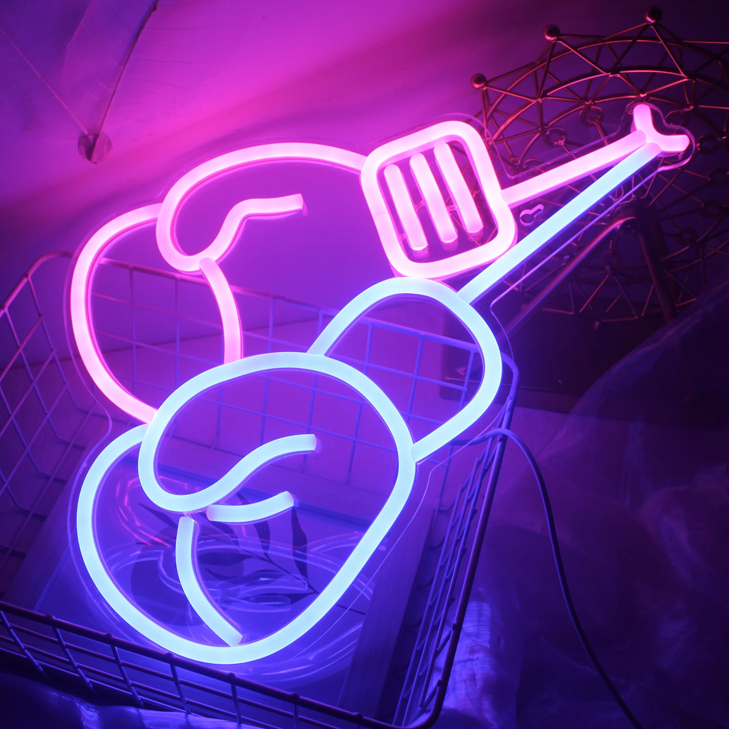 Boxing Gloves Neon Lights Pink Blue LED Sign for Gym Wall Decor Boxing Gloves Light with USB Room Man Cave Party Club Decor