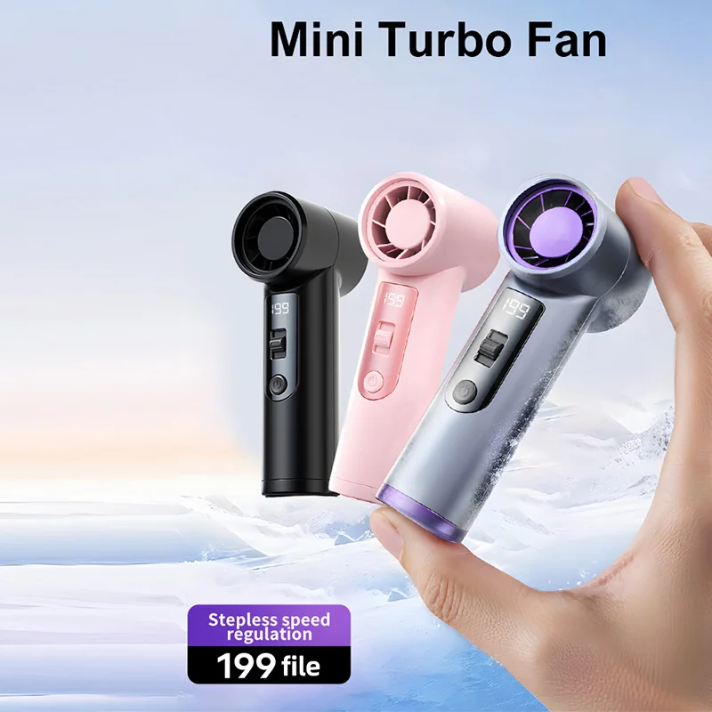 New Rechargeable Handheld Electric Fan, Portable Mini Turbo Electric Fan, Adjustable Fan For Cool Outdoor Activities In Summer