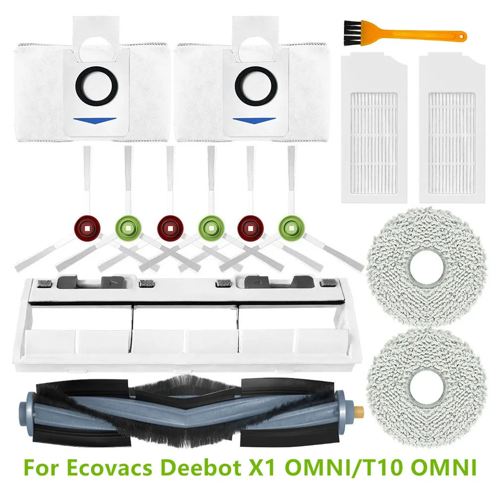 Для Ecovacs Deebot X1 OMNI/T10 OMNI Hepa фильтры швабра тканевые мешки для пыли основная крышка щетки боковые щетки робот-пылесос
