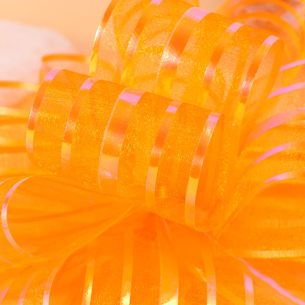 

10 Pcs Wedding Decor Hand Drawn Flower Ball Gifts Bows Pull Ribbon for Orange Decoration