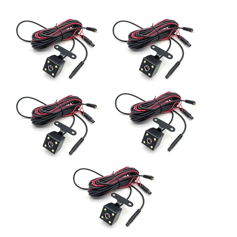 5Pcs 5 Pin Car Rear View Camera Reverse 170 Degree Wide Angle Recording Parking Waterproof Night Vision Video Camera-A08Q